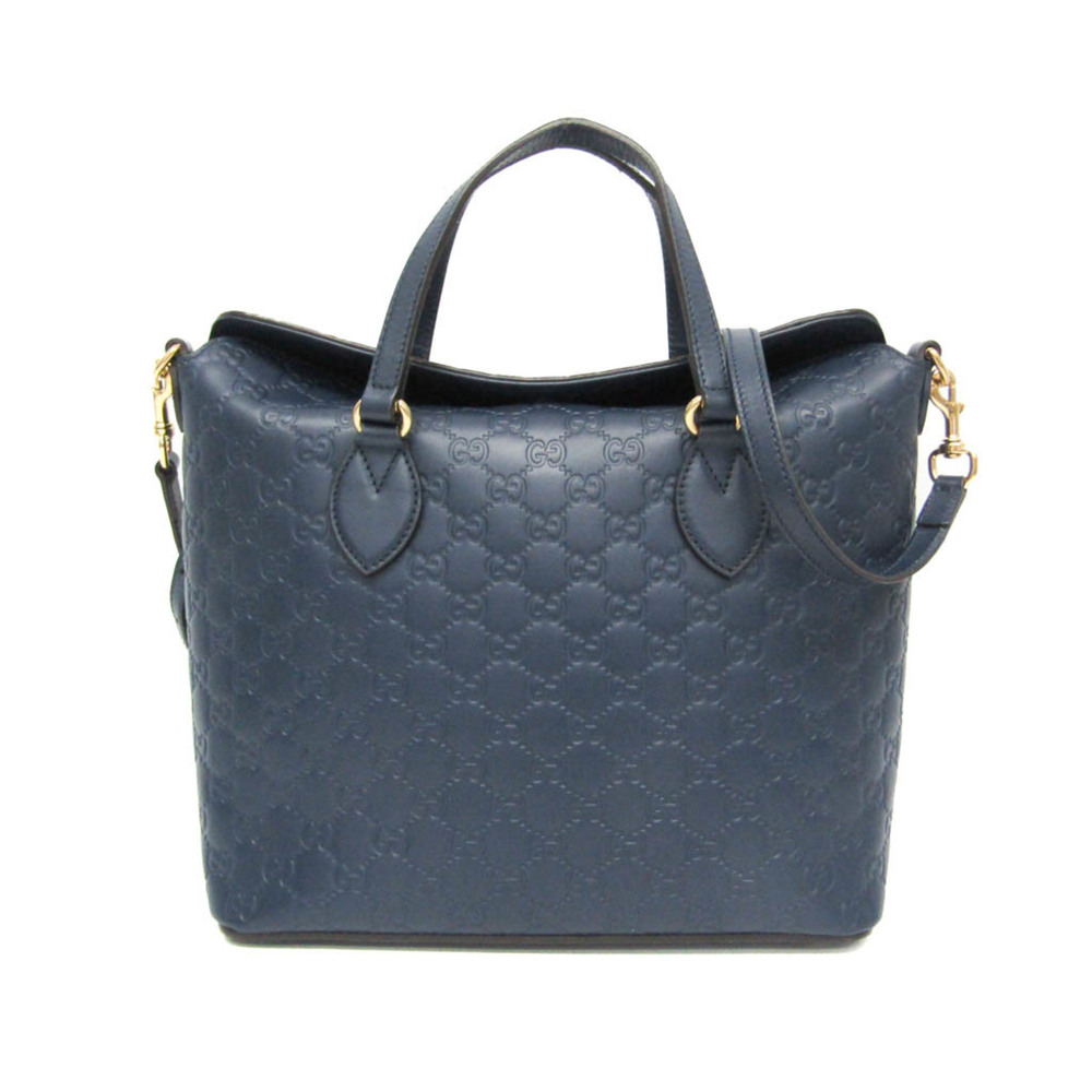 GUCCI Authentic Blue Leather Shoulder Bag